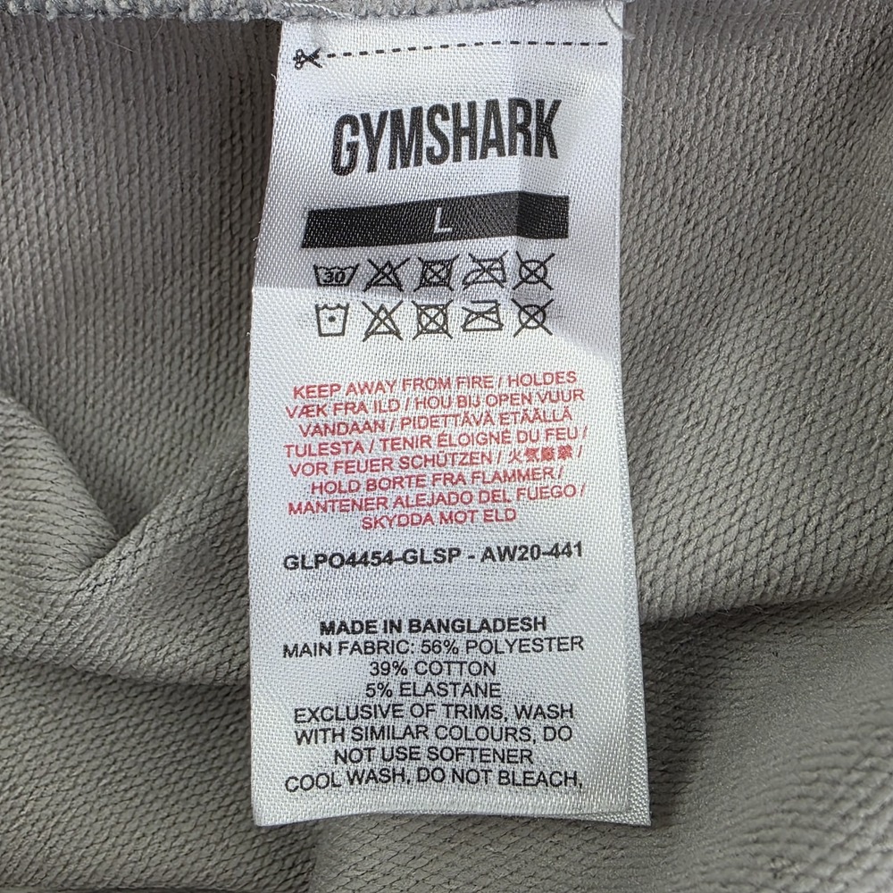 Gymshark Chalk Crop Vented Pullover Hoodie Womens Size Large Gray Speckled - Picture 7 of 8